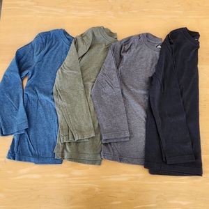Lot of 4 solid color long sleeve shirts, size S